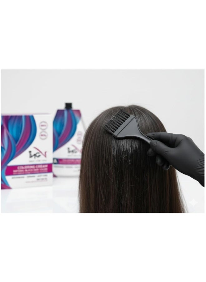 كريم صبغة الشعر ING أسود طبيعي 1000 مل - صبغة شعر خالية من الأمونيا للرجال والنساء، تغطية موثوقة للشعر الأبيض، تركيبة مغذية للاستخدام في الصالونات والمنزل - Image 4